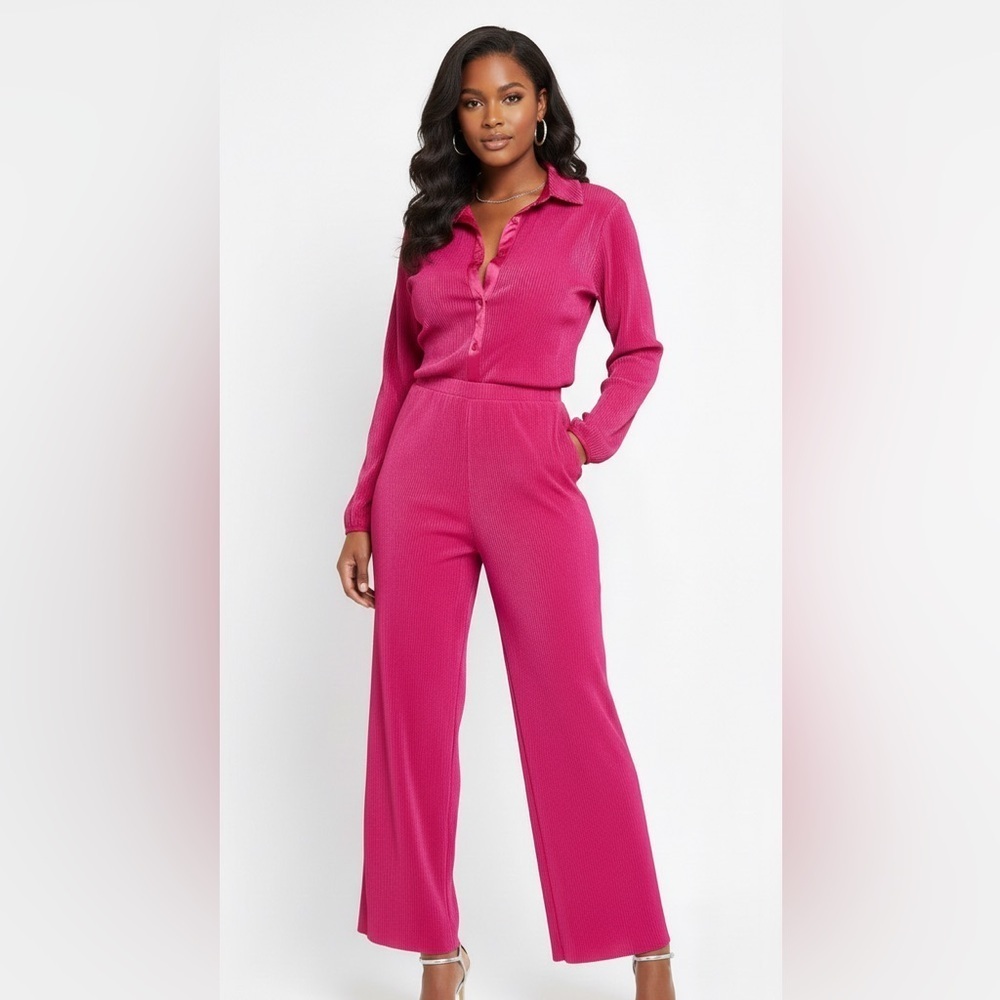 RO&DE Anthropologie Pink Pleated Capsule Co-ord Matching Set Barbiecore Size XS